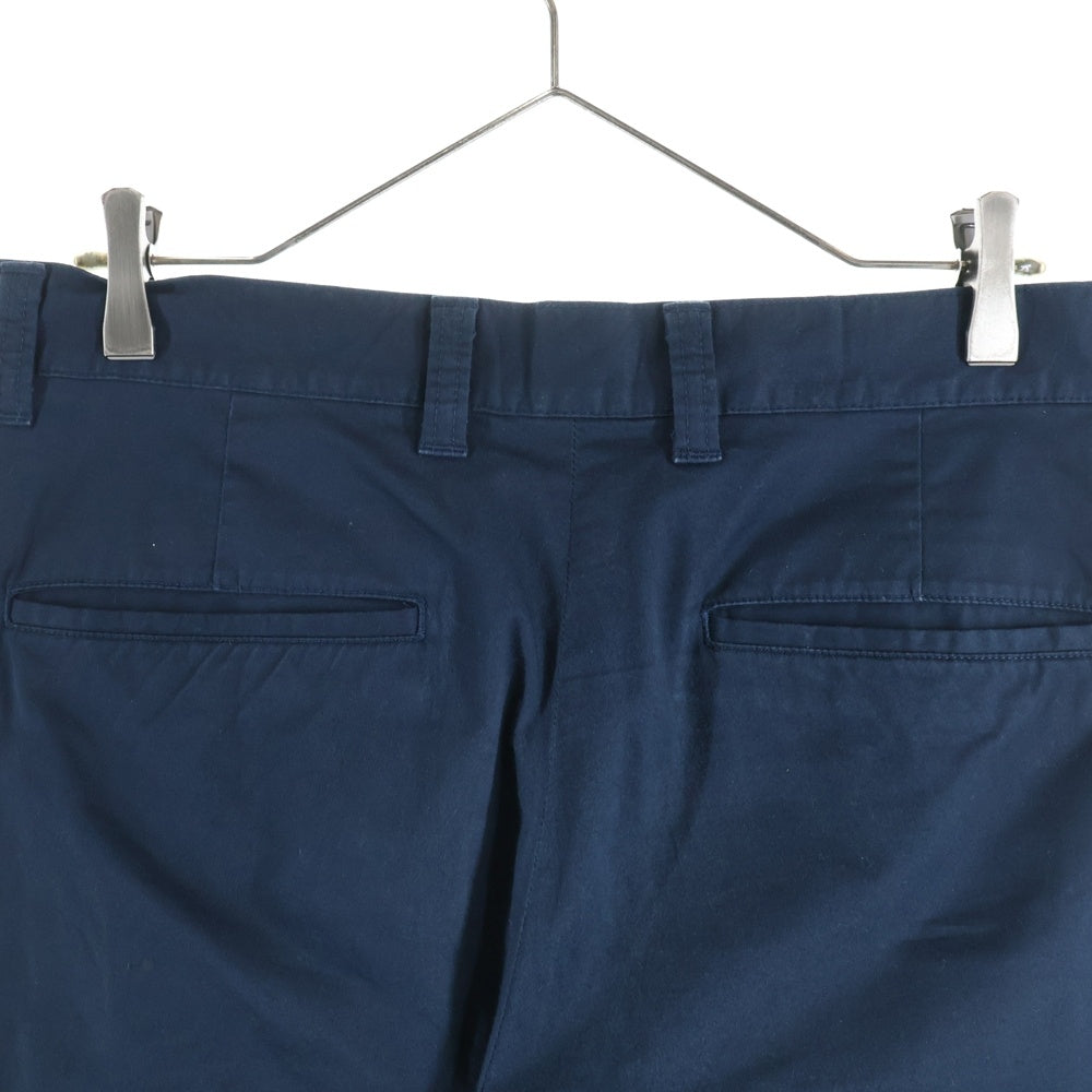 SOPHNET.(ソフネット) コットンストレッチ ツータック ストレートパンツ ネイビー SOPH-140089