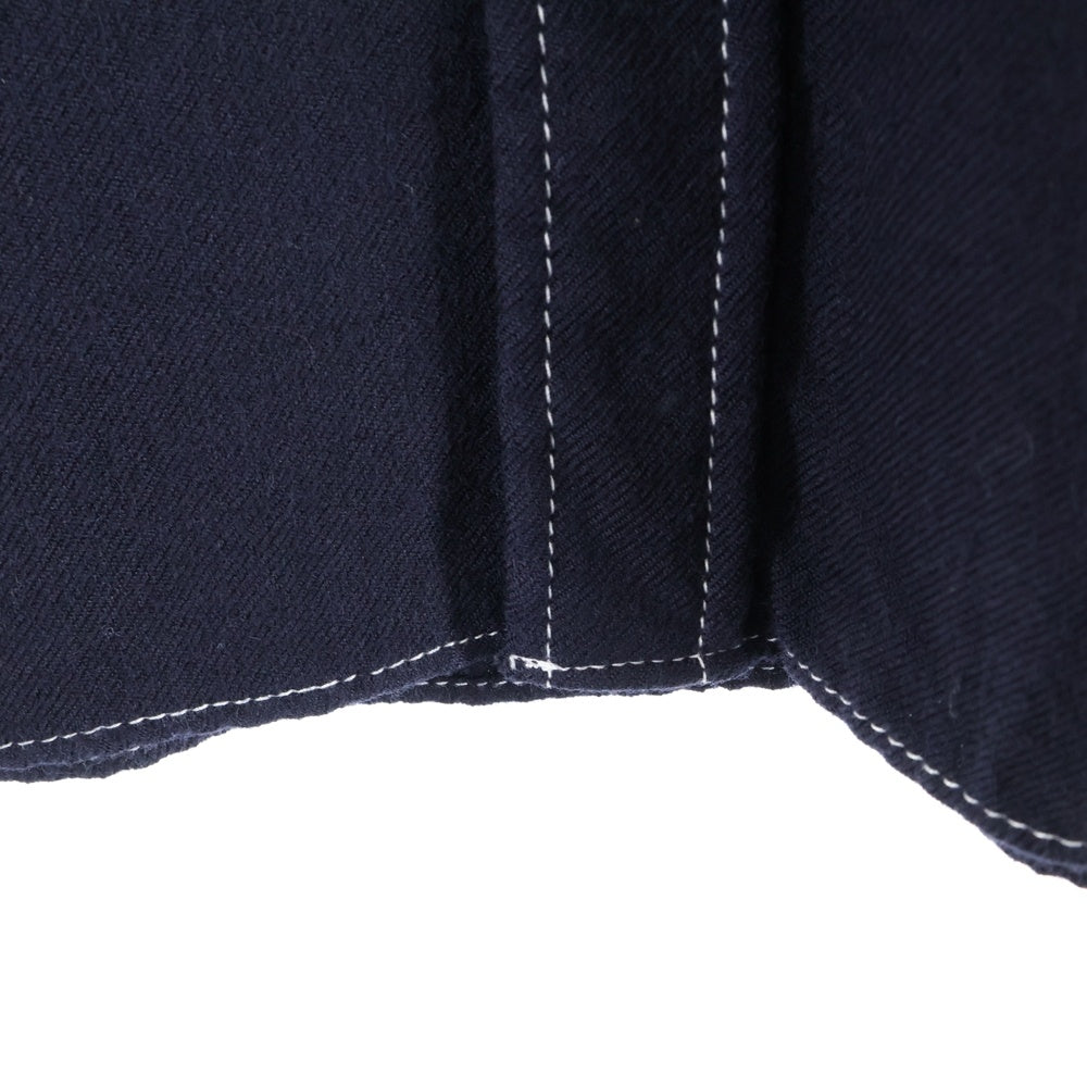 COMME des GARCONS HOMME(コムデギャルソンオム) 13AW AD2013 ステッチデザイン ウール 長袖シャツ ネイビー HL-B043