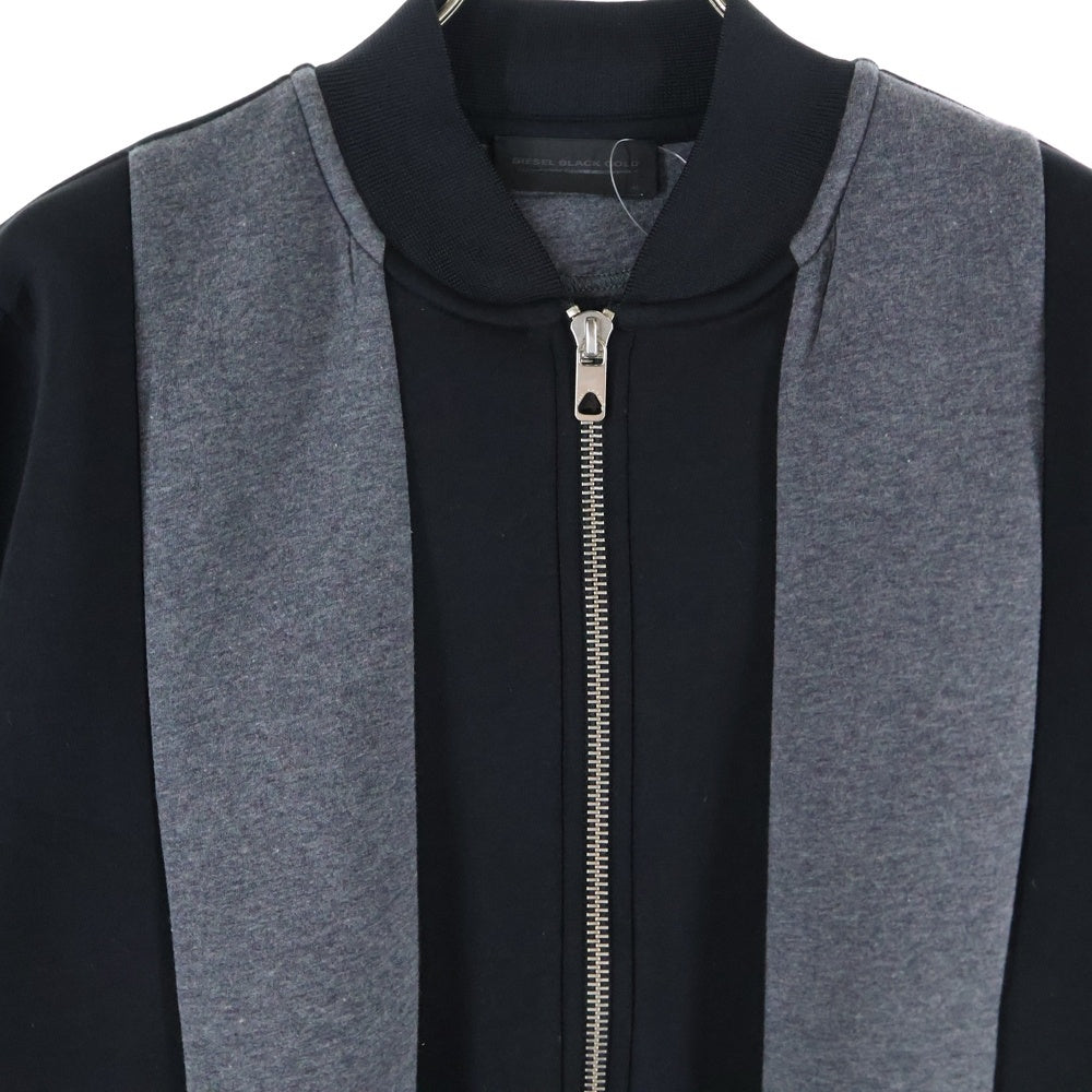 DIESEL BLACK GOLD(ディーゼルブラックゴールド) ポリコットン ジップアップブルゾンジャケット MA-1 ブラック/グレー