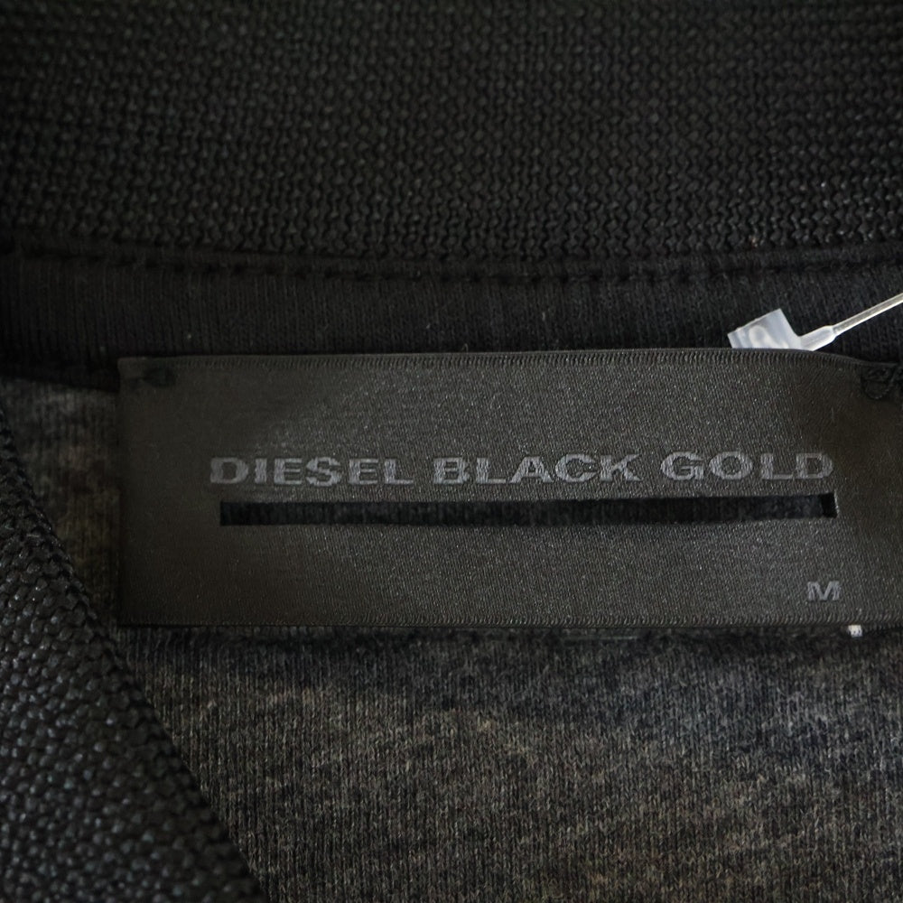 DIESEL BLACK GOLD(ディーゼルブラックゴールド) ポリコットン ジップアップブルゾンジャケット MA-1 ブラック/グレー