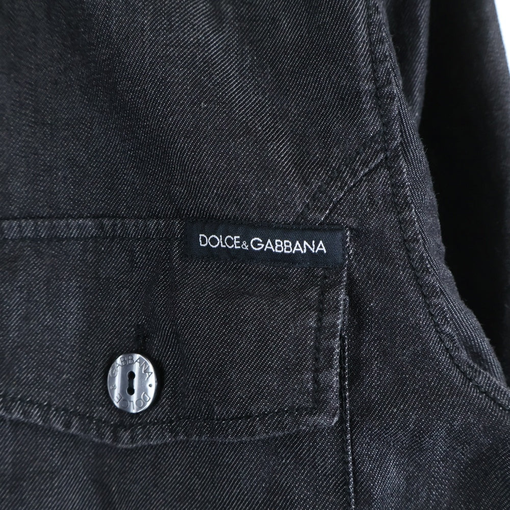 DOLCE & GABBANA(ドルチェアンドガッバーナ) 2ポケット ロングスリーブ デニムシャツ ブラック G5581D