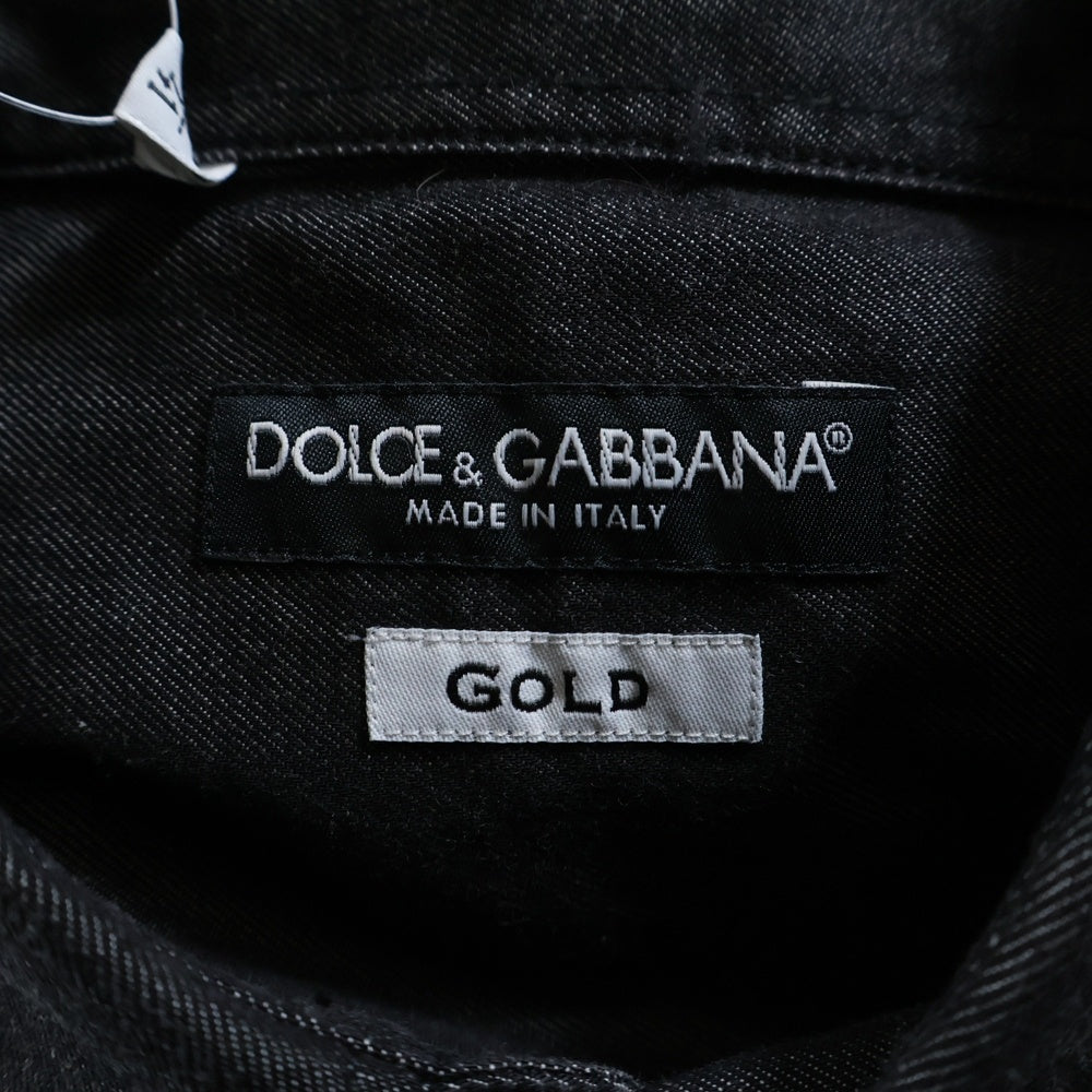 DOLCE & GABBANA(ドルチェアンドガッバーナ) 2ポケット ロングスリーブ デニムシャツ ブラック G5581D