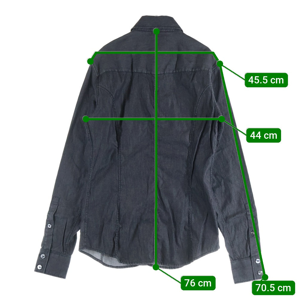 DOLCE & GABBANA(ドルチェアンドガッバーナ) 2ポケット ロングスリーブ デニムシャツ ブラック G5581D