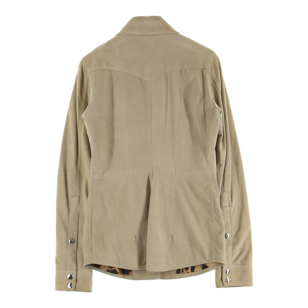 DOLCE & GABBANA(ドルチェアンドガッバーナ) 2ポケット スウェードレザー 長袖シャツ ベージュ F5591L