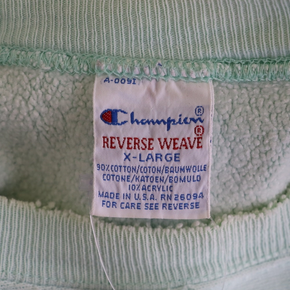 CHAMPION(チャンピオン) 90S VINTAGE REVERSE WEAVE ヴィンテージ リバースウィーブ 刺繍タグ USA製 スウェットトレーナー ミントグリーン