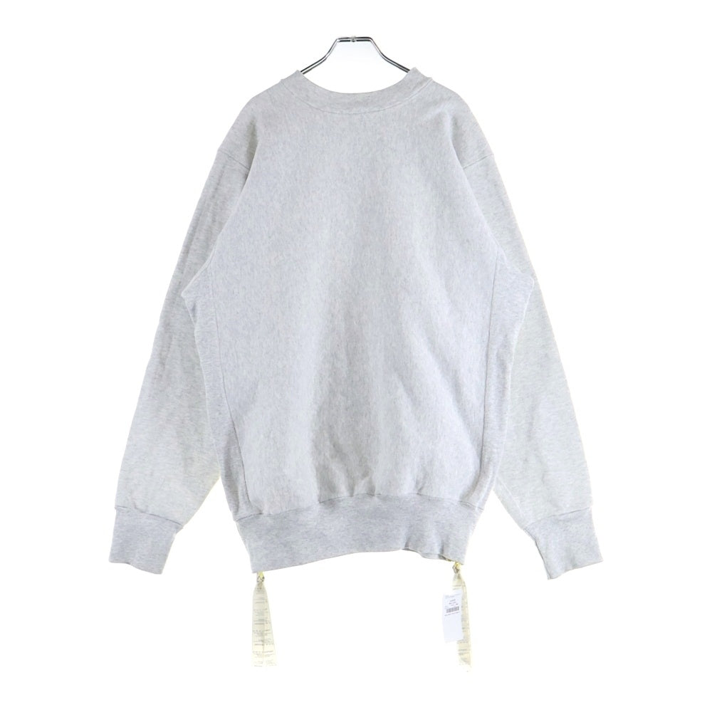 DIGAWEL(ディガウェル) サイドジッパー加工 クルーネックスウェットトレーナー グレー DWVB062