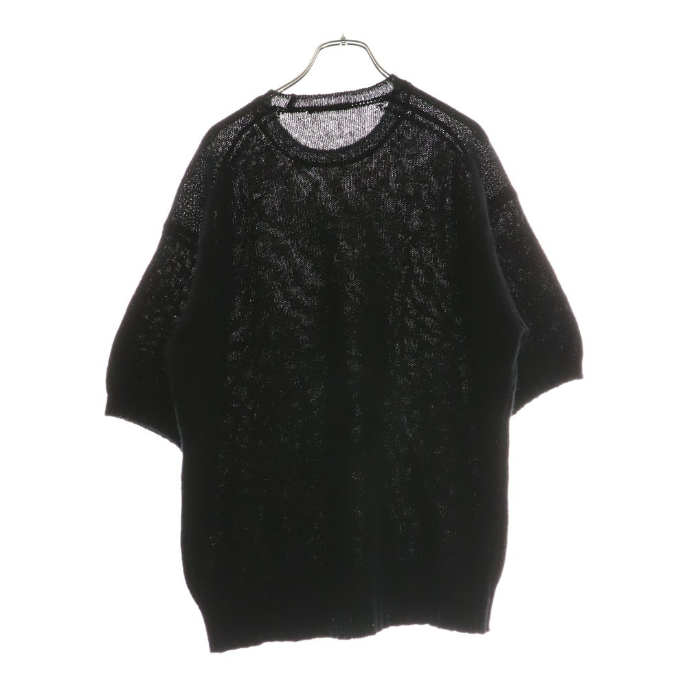 AURALEE(オーラリー) 23AW SHETLAND WOOL CASHMERE KNIT TEE カシミヤ混 半袖ウールニットTシャツ ブラック A23AT03SC