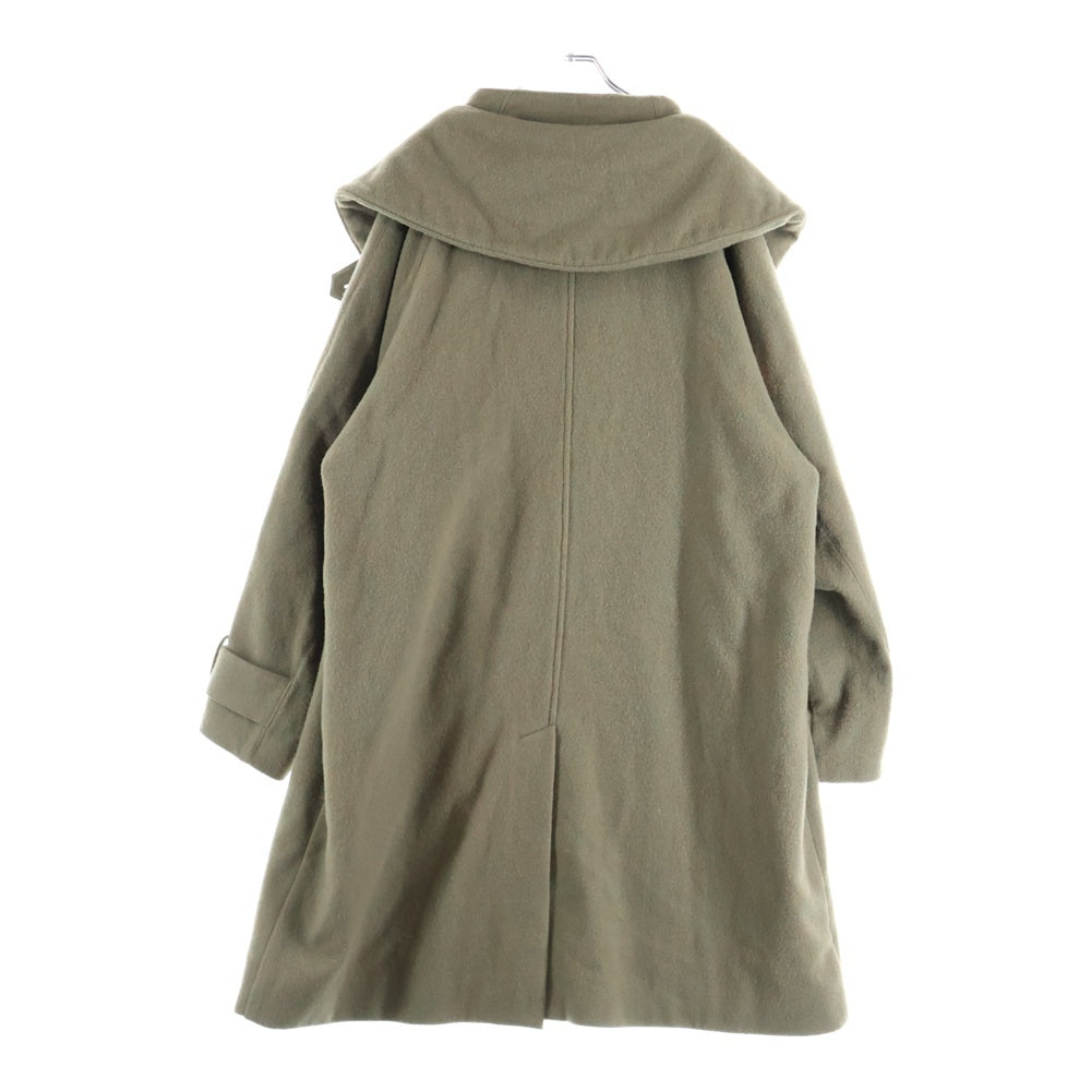 PHINGERIN(フィンガリン) 20AW 比翼ボタン 変形カラー ウールロングコート カーキ PD-202-JK-051