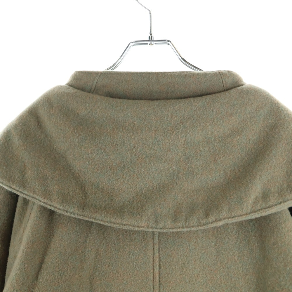 PHINGERIN(フィンガリン) 20AW 比翼ボタン 変形カラー ウールロングコート カーキ PD-202-JK-051