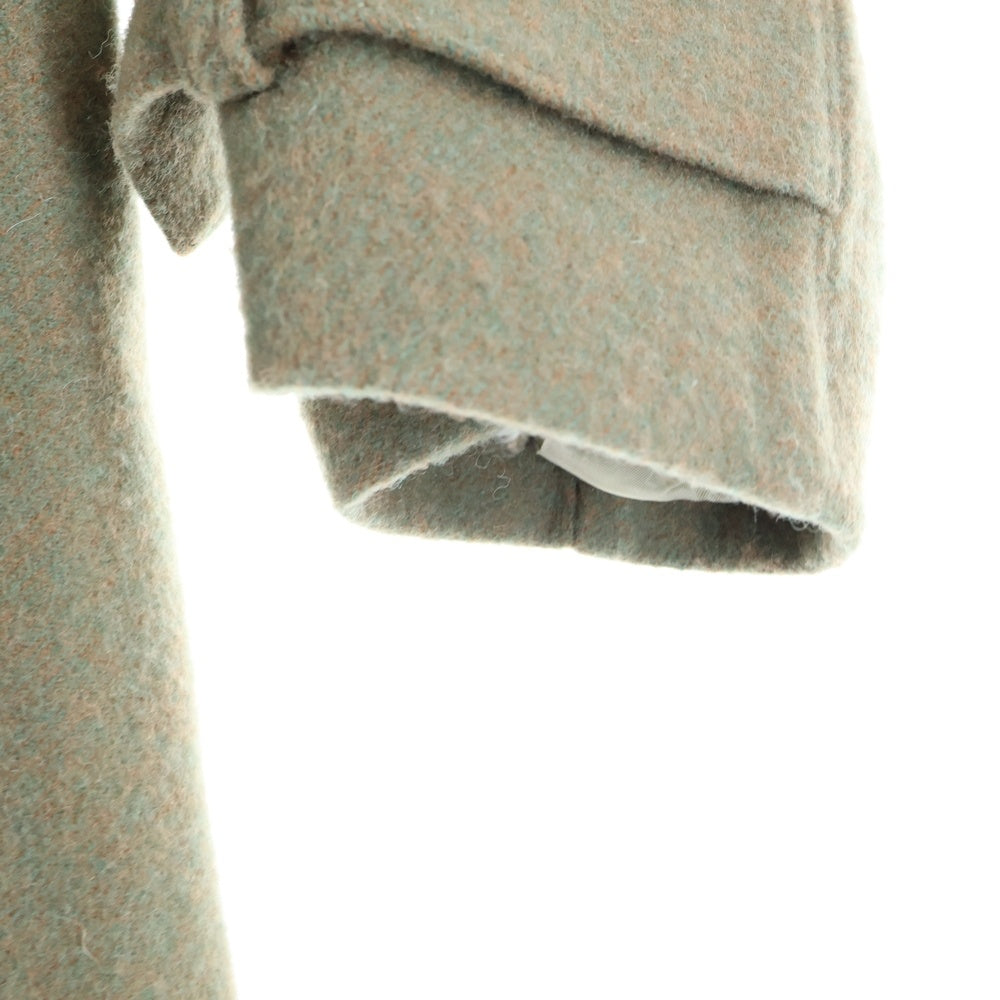 PHINGERIN(フィンガリン) 20AW 比翼ボタン 変形カラー ウールロングコート カーキ PD-202-JK-051