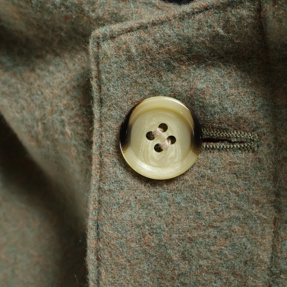 PHINGERIN(フィンガリン) 20AW 比翼ボタン 変形カラー ウールロングコート カーキ PD-202-JK-051