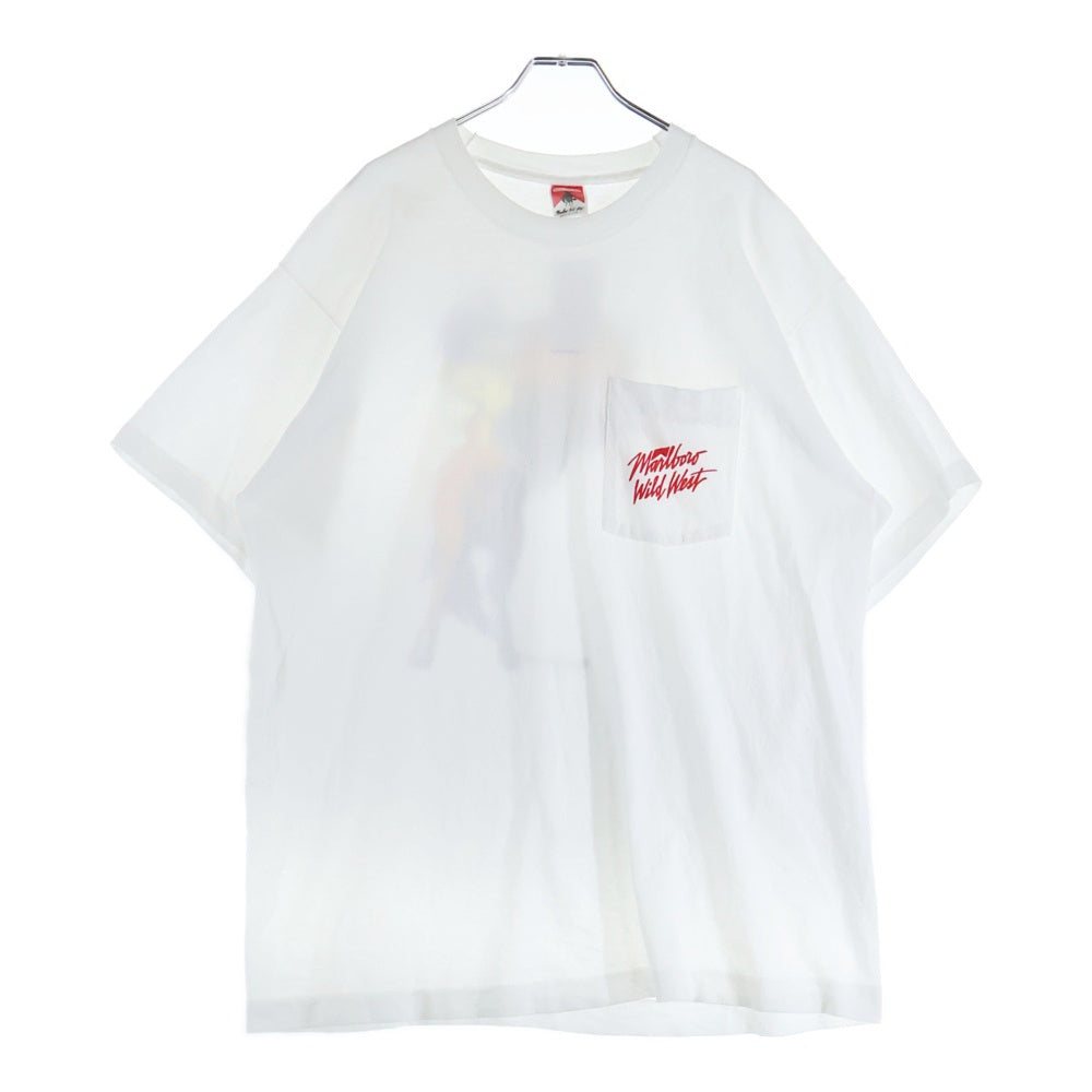 VINTAGE(ヴィンテージ) 90S VINTAGE MALBORO WILD WEST ヴィンテージ マルボロ ワイルドウェスト ポケットTシャツ 半袖クルーネックカットソー ホワイト