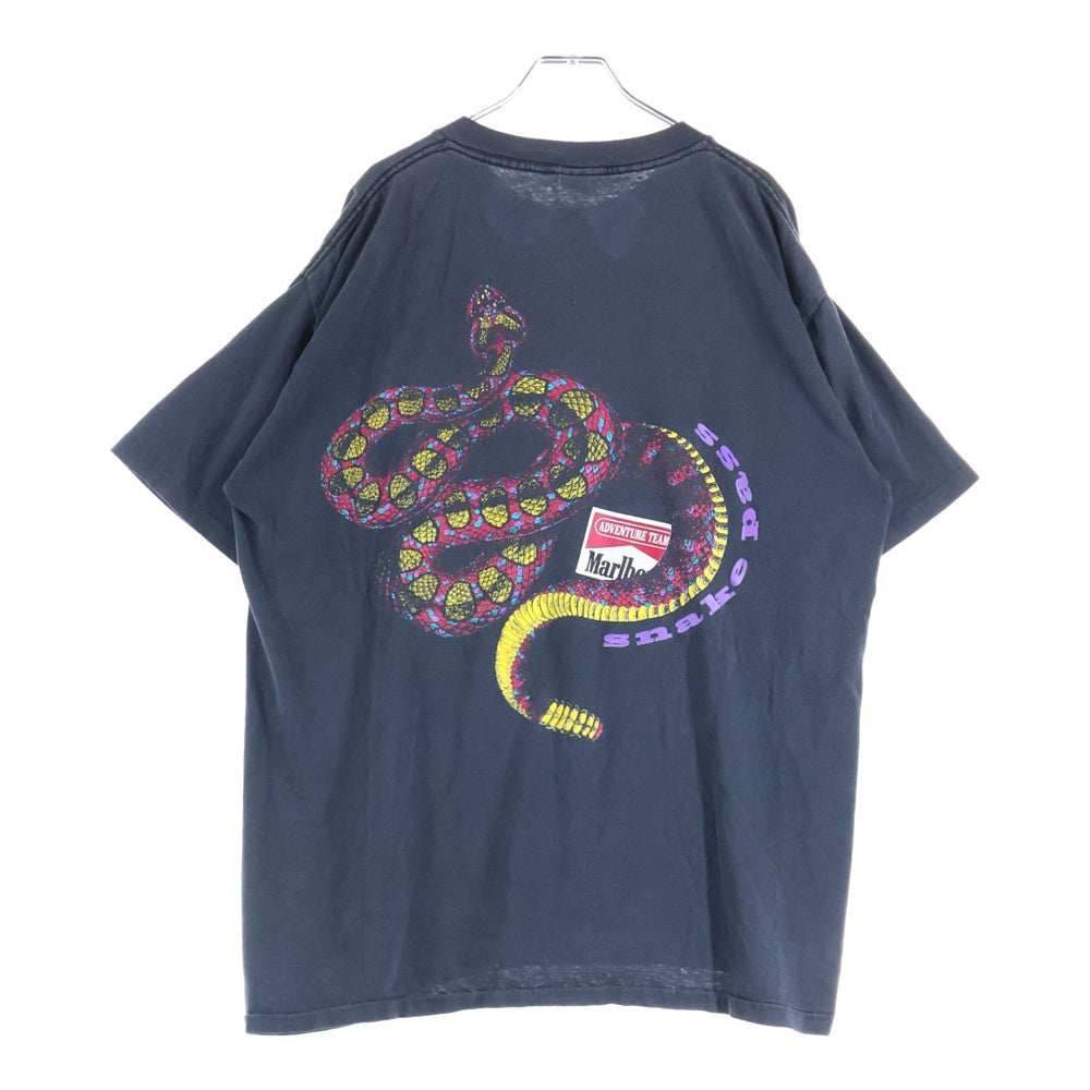 VINTAGE(ヴィンテージ) 90S VINTAGE MALBORO SNAKE PASS TEE ヴィンテージ マルボロ スネークパス バックプリント ポケットTシャツ 半袖クルーネックカットソー ブラック