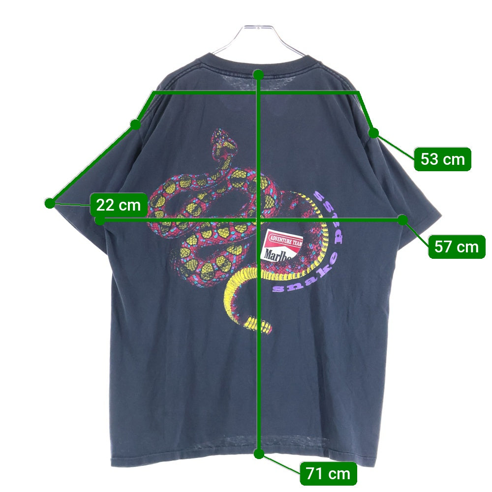 VINTAGE(ヴィンテージ) 90S VINTAGE MALBORO SNAKE PASS TEE ヴィンテージ マルボロ スネークパス バックプリント ポケットTシャツ 半袖クルーネックカットソー ブラック