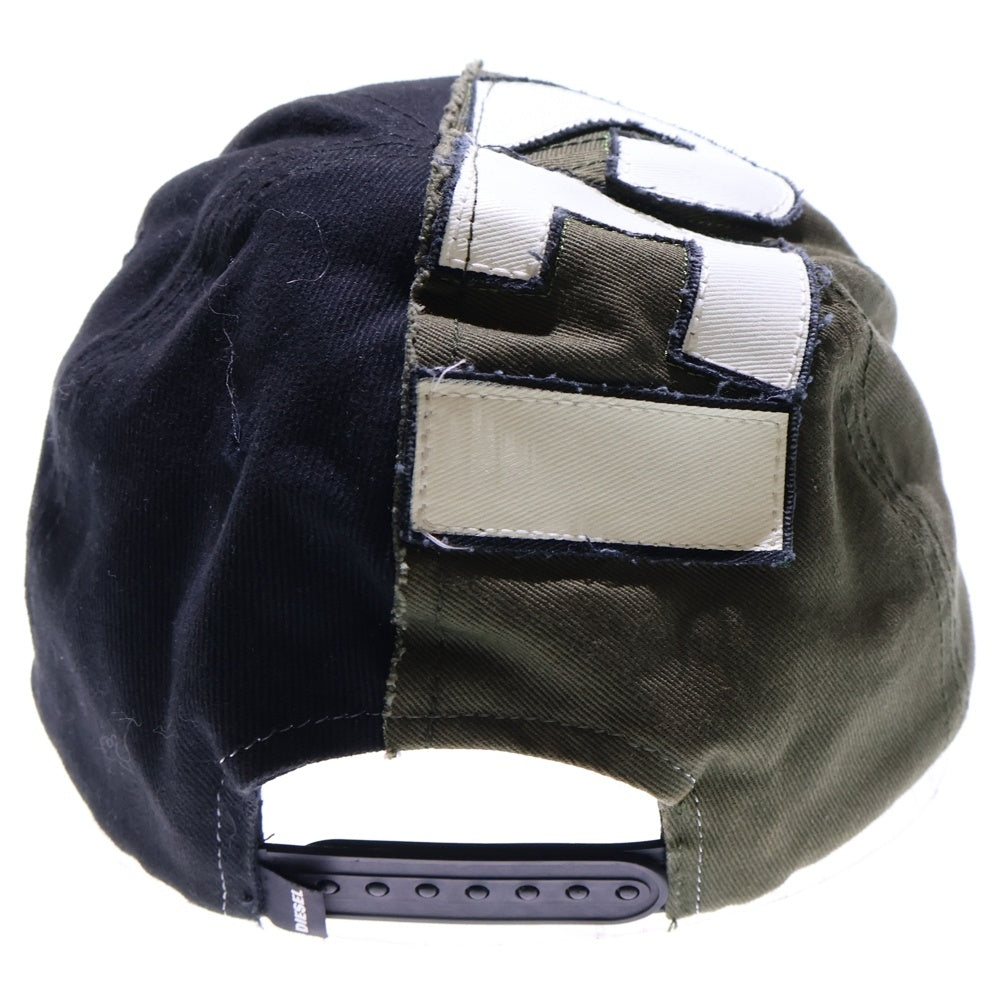 DIESEL(ディーゼル) グラフィックロゴ ツートン ベースボールキャップ 帽子 カーキ/ブラック/ホワイト