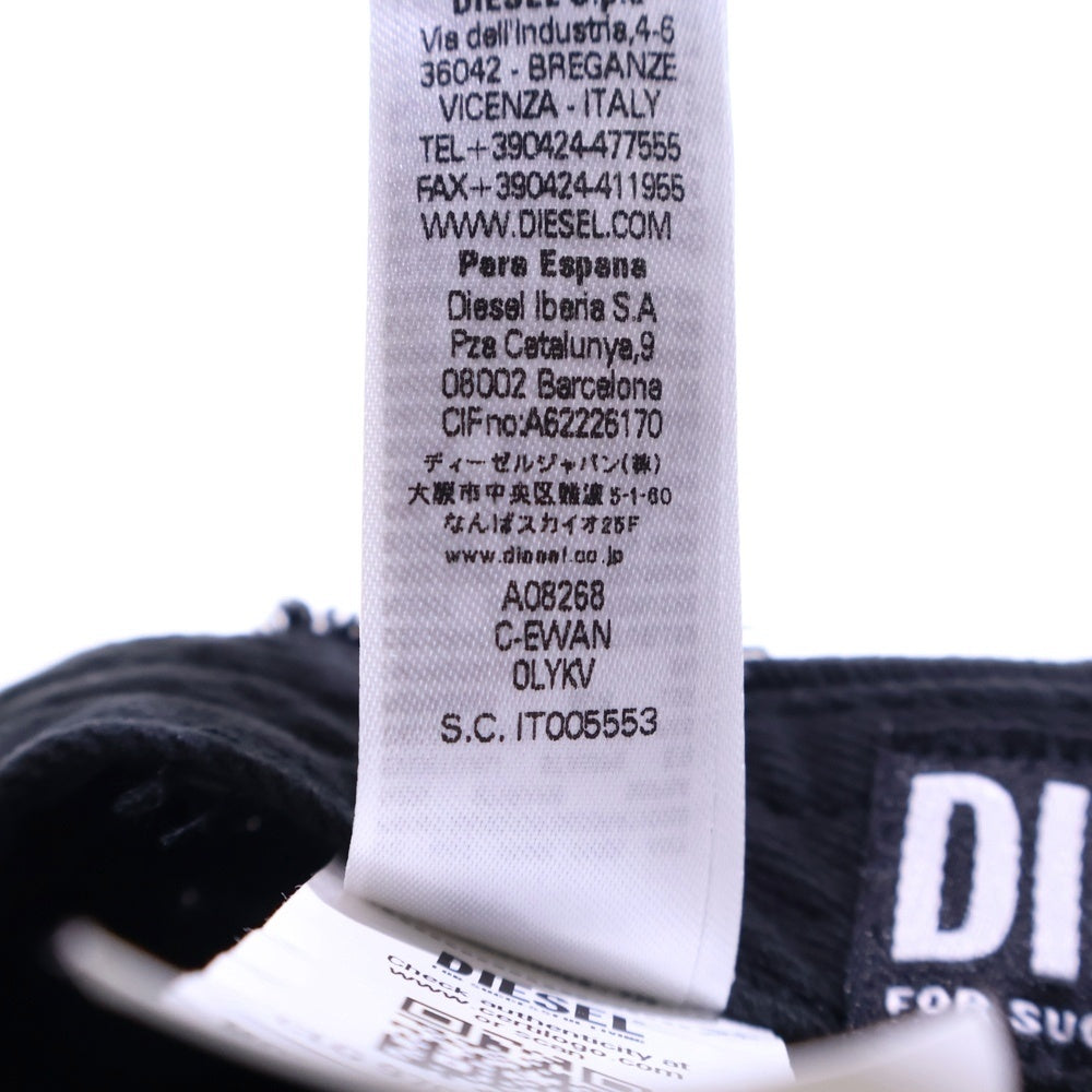 DIESEL(ディーゼル) C-EWAN CAPPELLO クワン カッペッロ ダメージ加工 ベースボールキャップ 帽子 ブラック A08268