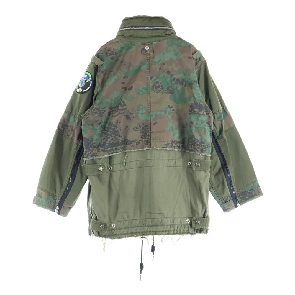 DIESEL(ディーゼル) カモフラ マルチポケット ジップアップミリタリージャケット カーキ