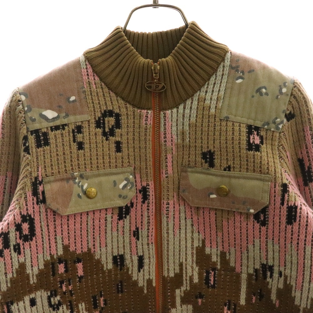 DIESEL(ディーゼル) M-AGGY KNITWEAR マギー ニットウェア ジップアップブルゾンジャケット マルチカラー A06709