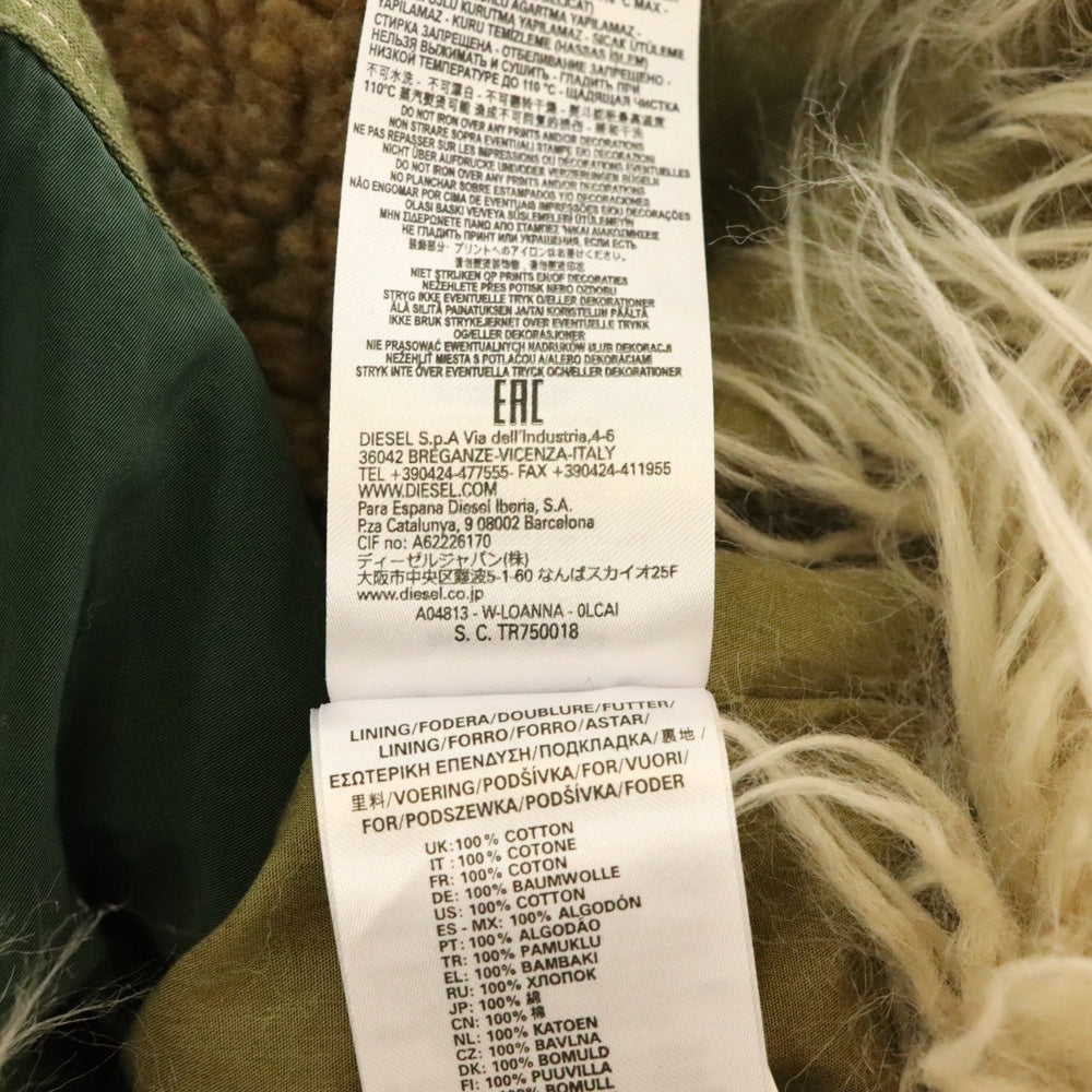 DIESEL(ディーゼル) マルチポケット フーデッドジップアップミリタリージャケット カーキ A04813
