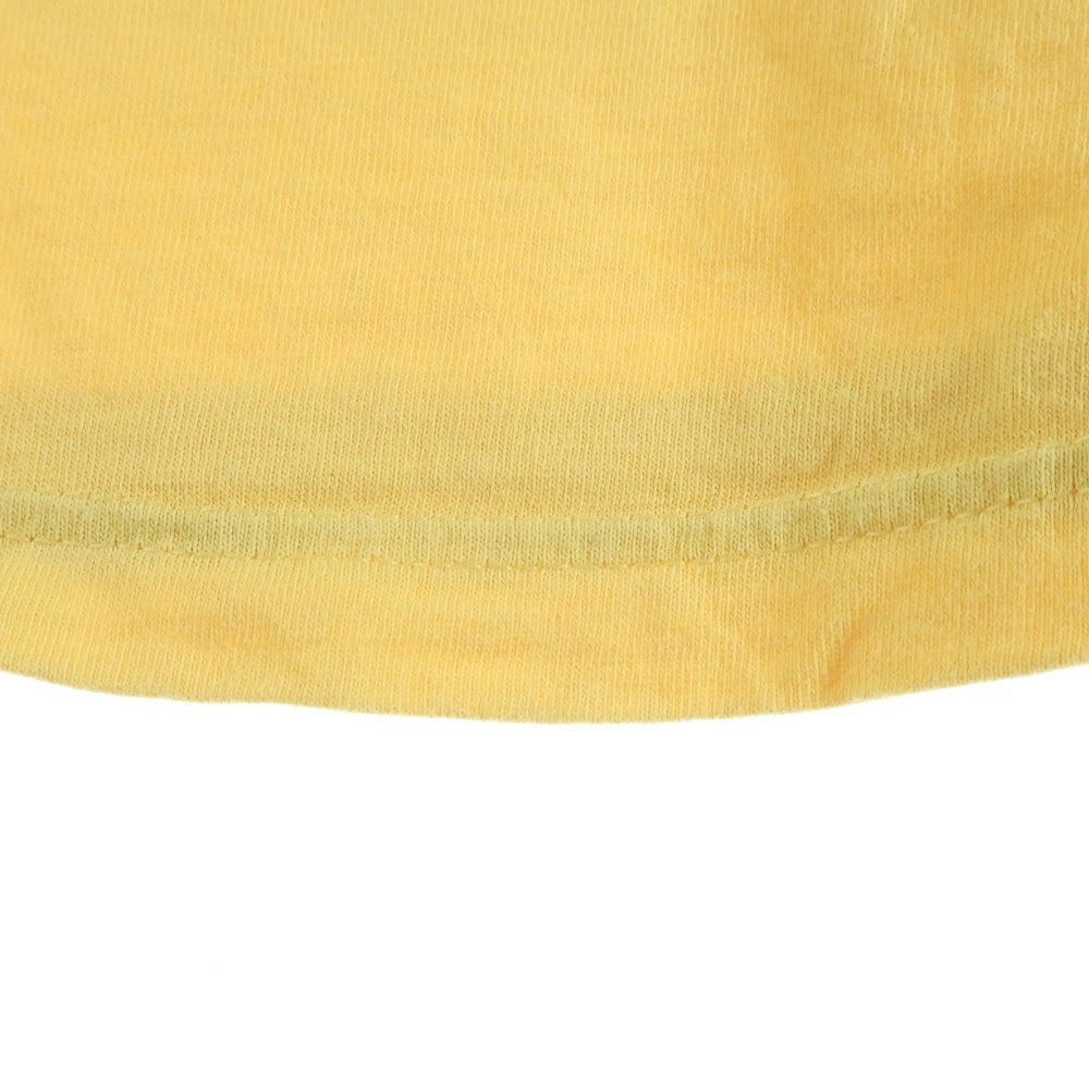 STUSSY(ステューシー) フロントロゴデザインプリント クルーネック カットソー 半袖Tシャツ イエロー