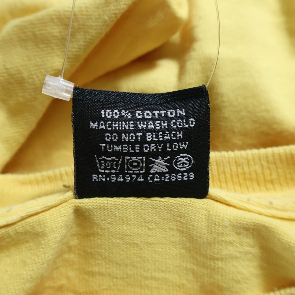 STUSSY(ステューシー) フロントロゴデザインプリント クルーネック カットソー 半袖Tシャツ イエロー