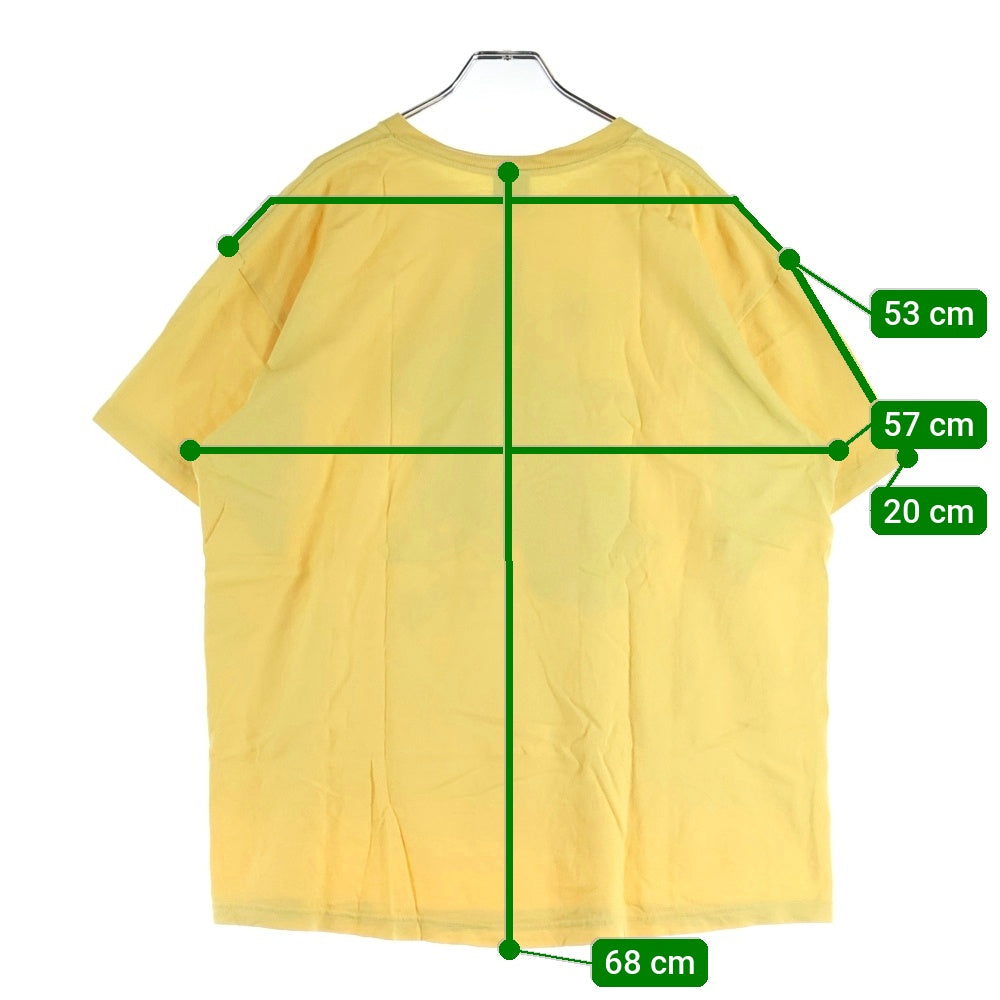 STUSSY(ステューシー) フロントロゴデザインプリント クルーネック カットソー 半袖Tシャツ イエロー