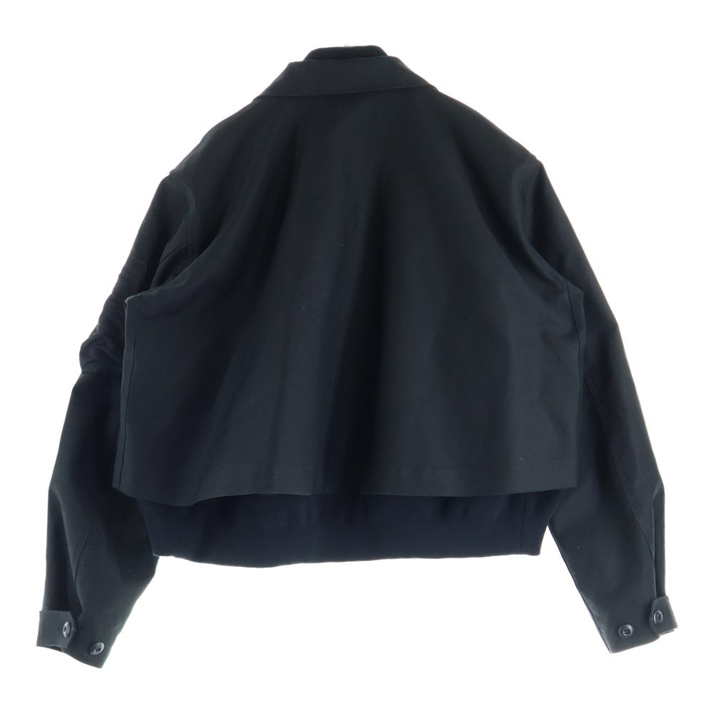 Sacai(サカイ) ×WTAPS Cotton Back Satin × Nylon Twill Jacket ダブルタップス コットンバック サテン ナイロンツイルジャケット ブルゾン ブラック 25-07770
