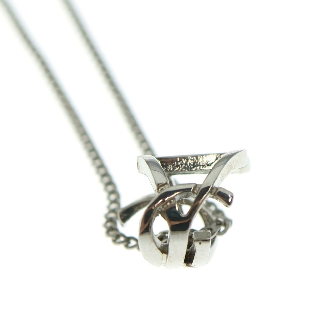 SAINT LAURENT PARIS(サンローランパリ) YSLロゴ カサンドラ ツイスト ネックレス シルバー 651779