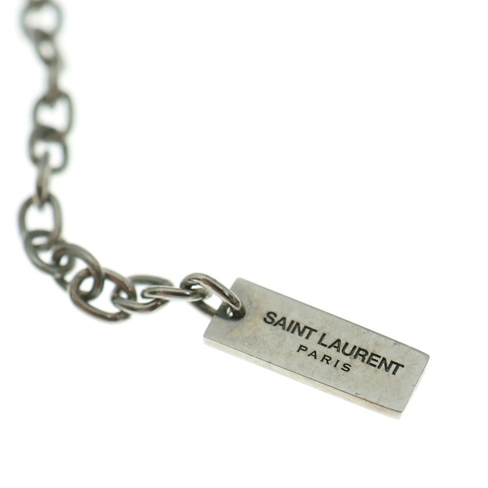 SAINT LAURENT PARIS(サンローランパリ) YSLロゴ カサンドラ ツイスト ネックレス シルバー 651779