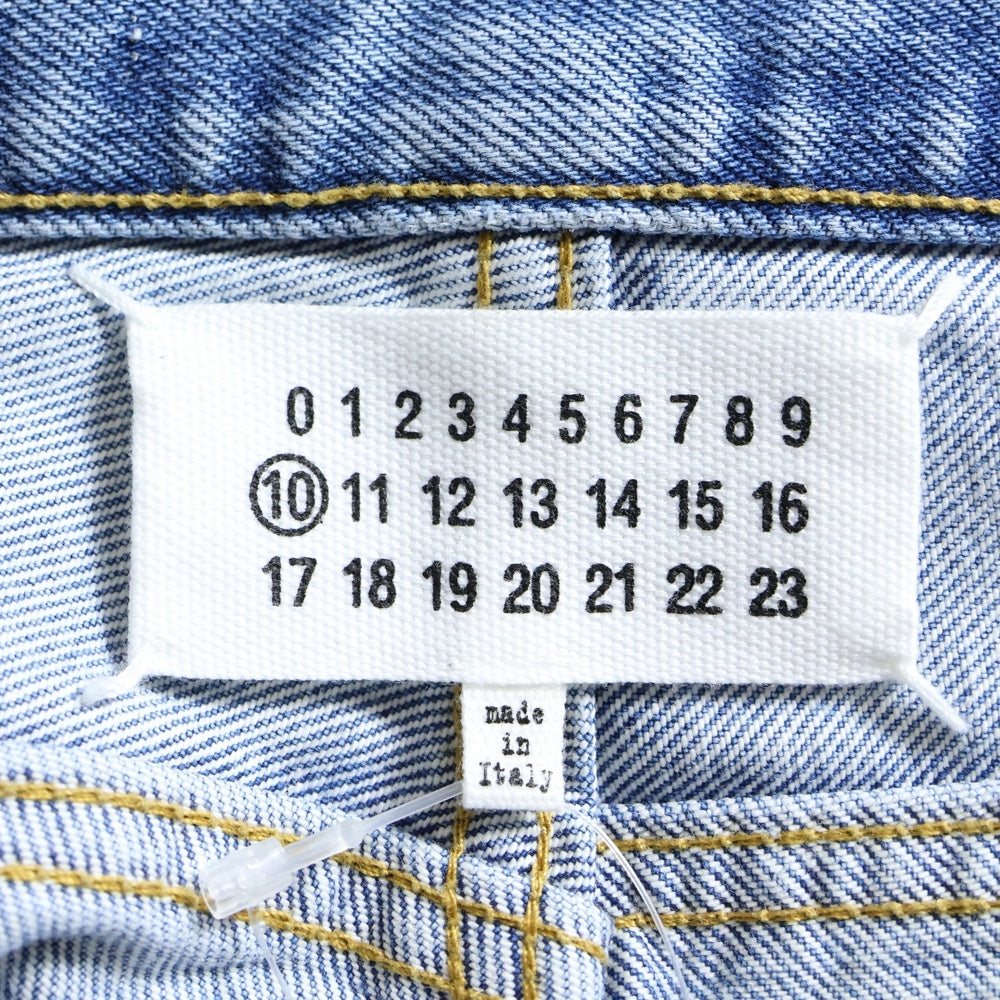 Maison Margiela 10(メゾン マルジェラ) 22SS ジップフライ ウォッシュド加工 ブーツカット フレアデニムパンツ インディゴ S50LA0200