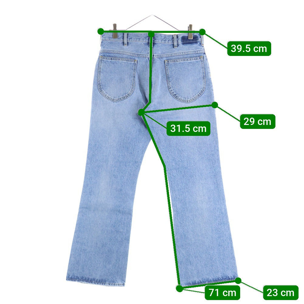 Maison Margiela 10(メゾン マルジェラ) 22SS ジップフライ ウォッシュド加工 ブーツカット フレアデニムパンツ インディゴ S50LA0200