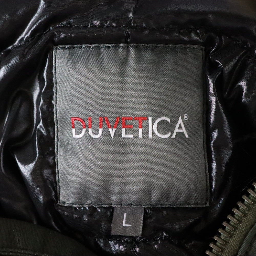 DUVETICA(デュベティカ) ファーフーデッド ミリタリー ジップアップ ダウンジャケット パーカー カーキ