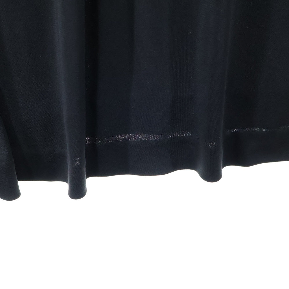 LEONARD(レオナール) 袖切替 ヘンリーネック 半袖 ワンピース レディース ブラック 0130262