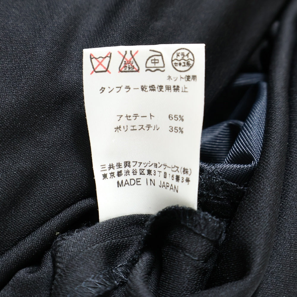 LEONARD(レオナール) 袖切替 ヘンリーネック 半袖 ワンピース レディース ブラック 0130262