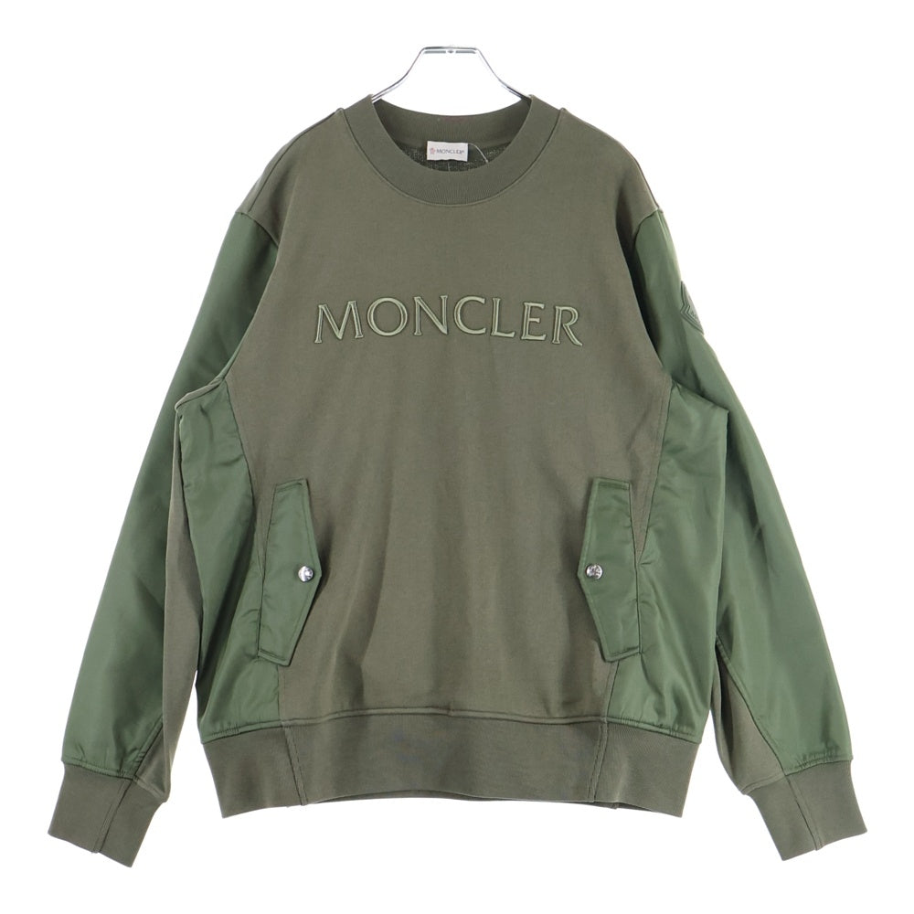 モンクレール MONCLER トレーナー 長袖 プリントロゴ カーキ系 M