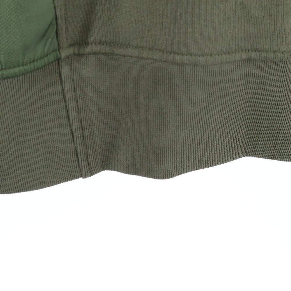 MONCLER(モンクレール) 22SS ロゴエンブロイダリー ナイロン ドッキング クルーネックスウェットトレーナー カーキ H10918G00039