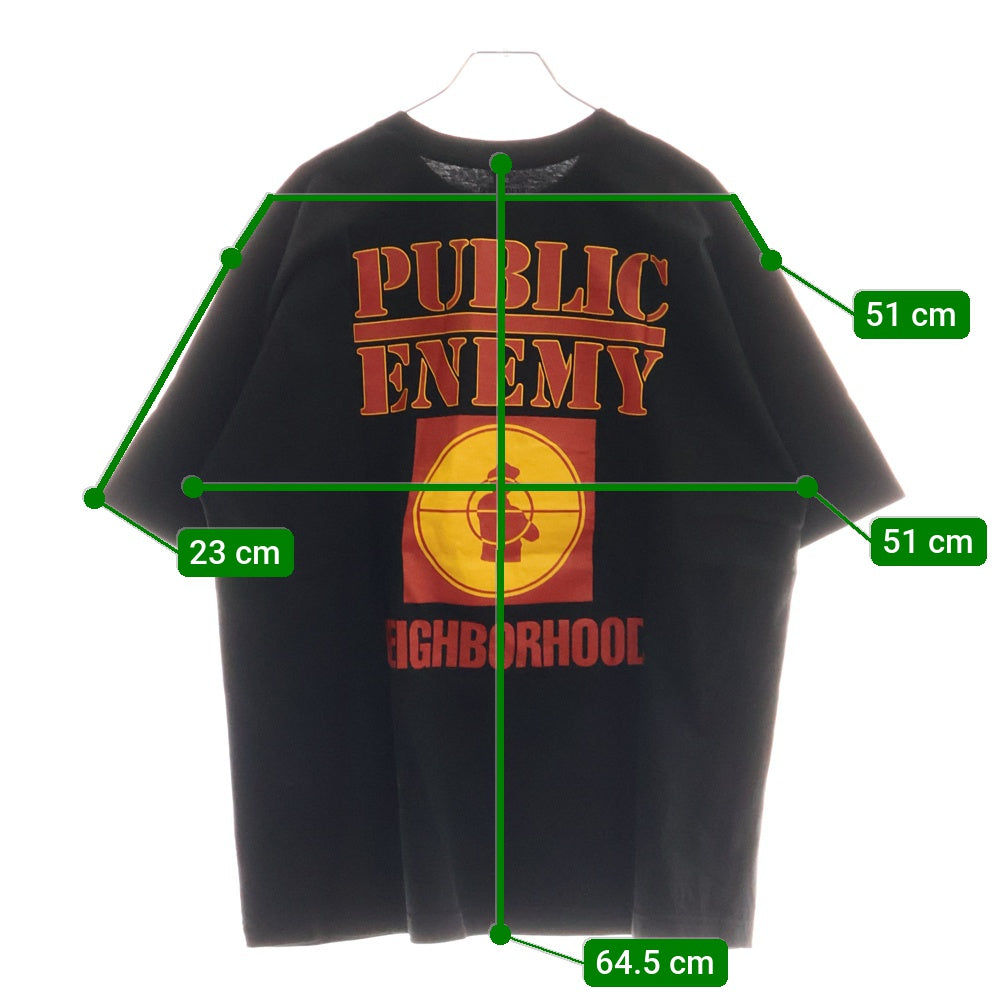NEIGHBORHOOD(ネイバーフッド) 23AW PUBLIC ENEMY TEE パブリック エネミー クルーネック半袖Tシャツ カットソー ブラック 232PCNH-ST23