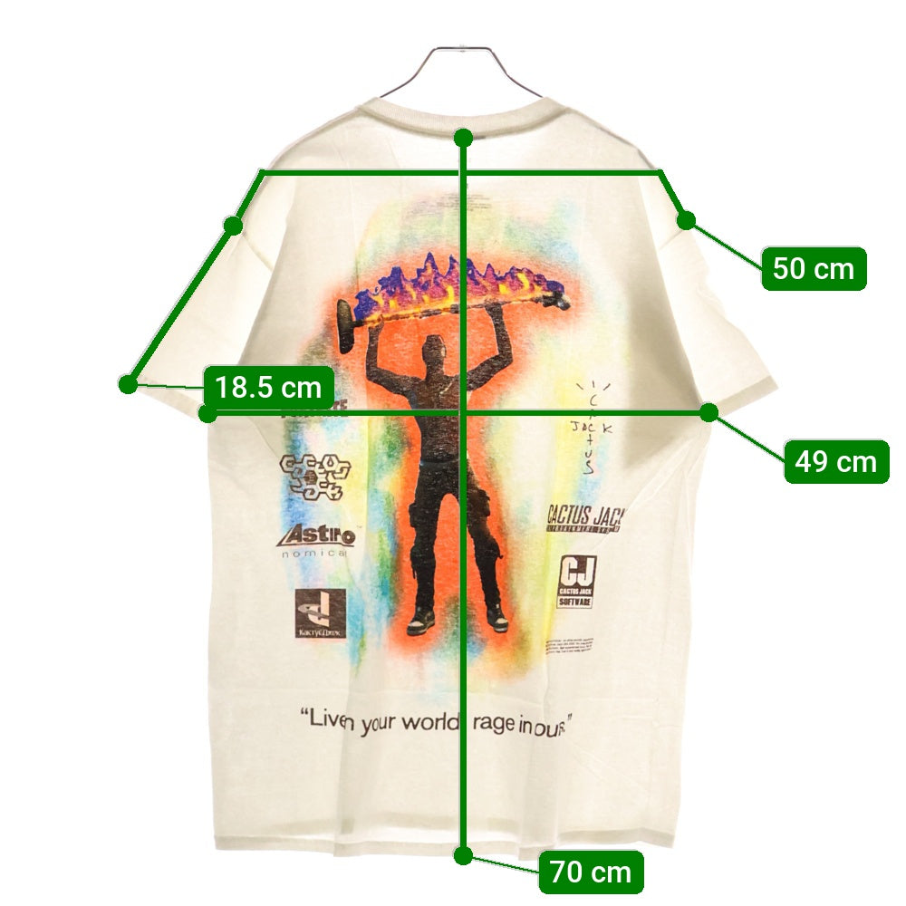 Cactus Jack(カクタスジャック) 20SS ×FORTNITE RAGE EMOTE TEE フォートナイト エモートプリントTシャツ 半袖クルーネックカットソー ホワイト CJFN-SS06