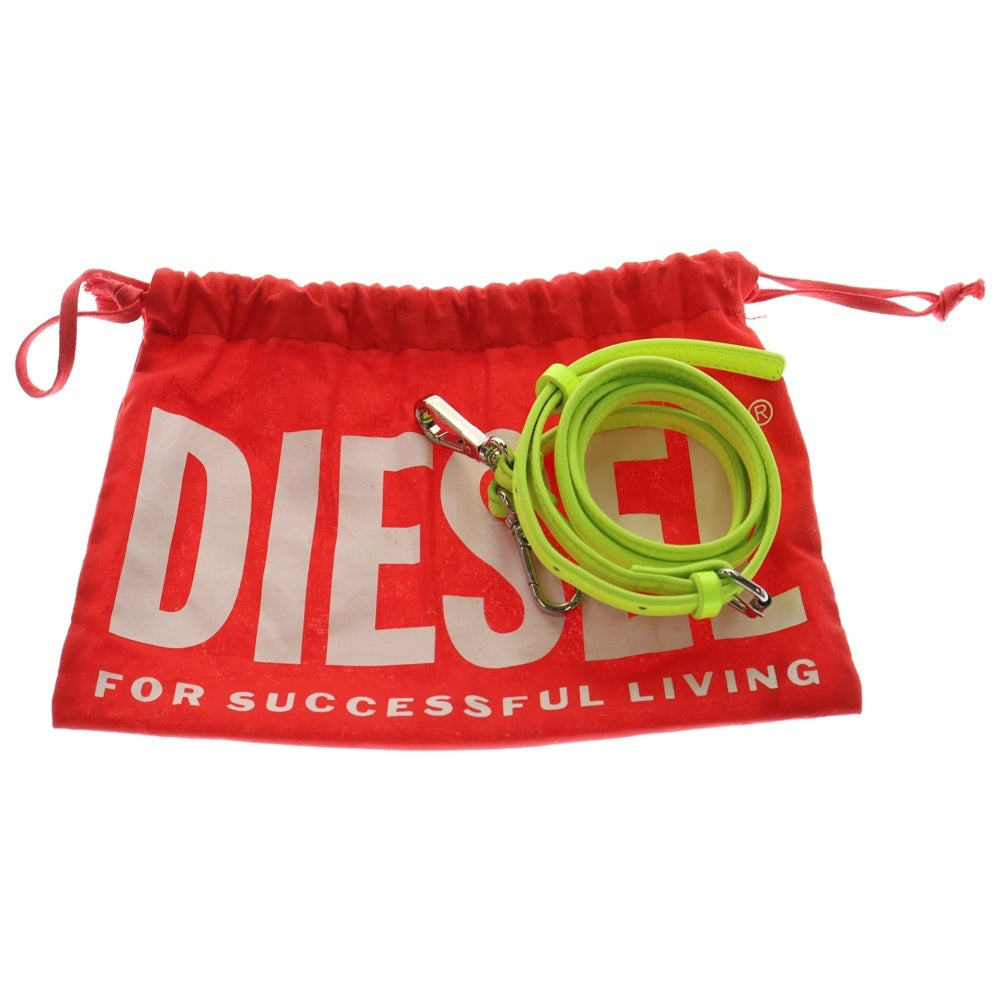 DIESEL(ディーゼル) 1DR XS 2WAY オーバルD メタルロゴプレート レザー ワンショルダー クロスボディバッグ ハンドバッグ イエロー J01572