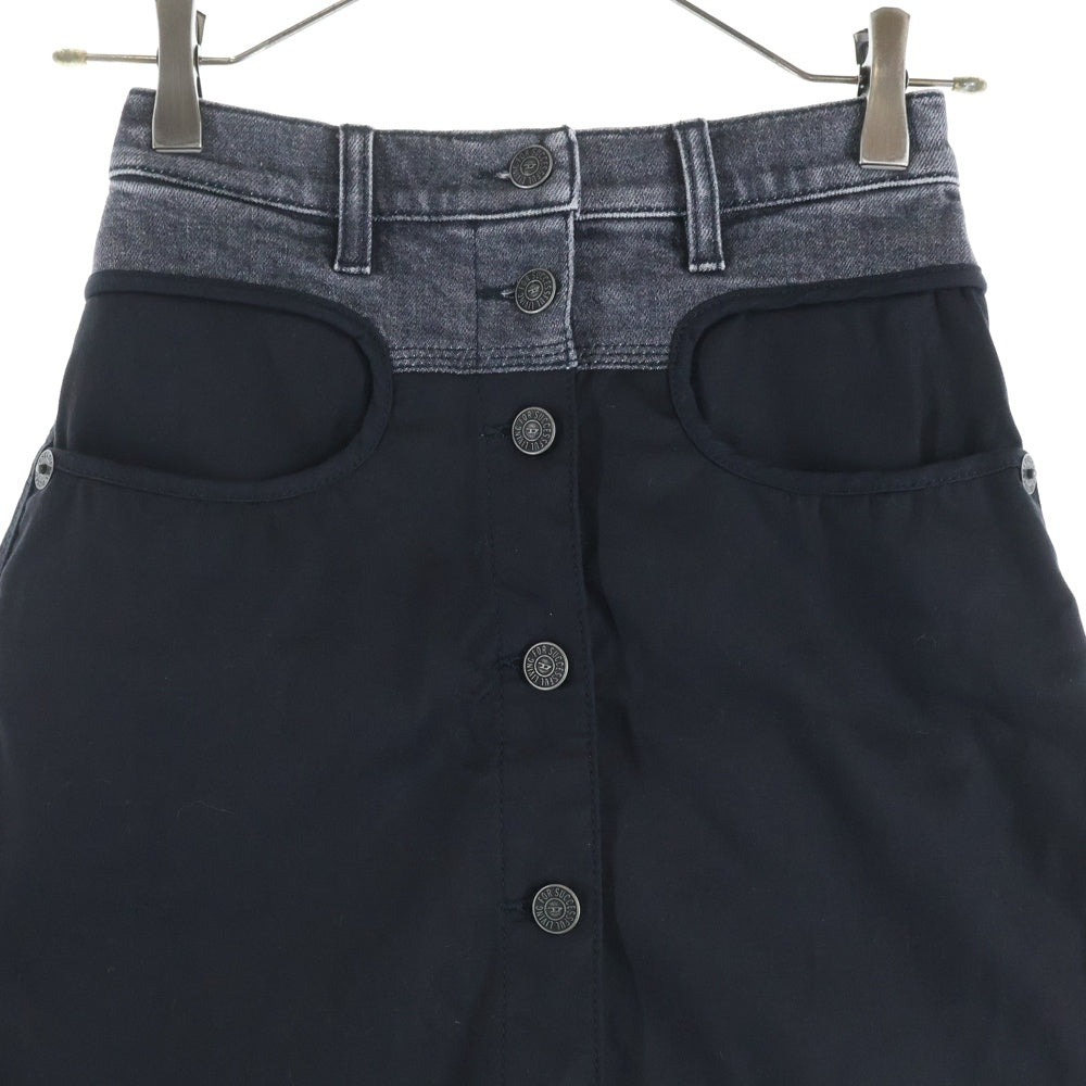DIESEL(ディーゼル) 7B マルチポケット デニム切り替え ショートスカート ブラック A04715