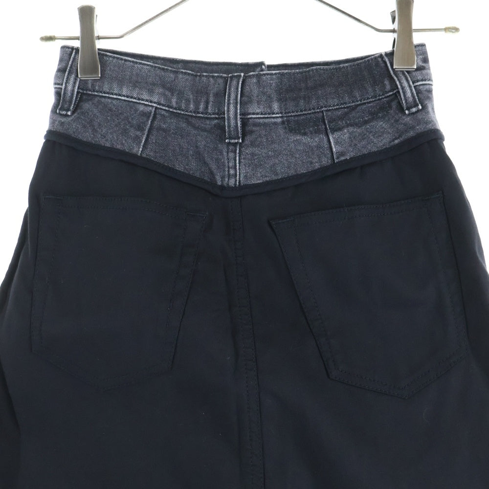 DIESEL(ディーゼル) 7B マルチポケット デニム切り替え ショートスカート ブラック A04715