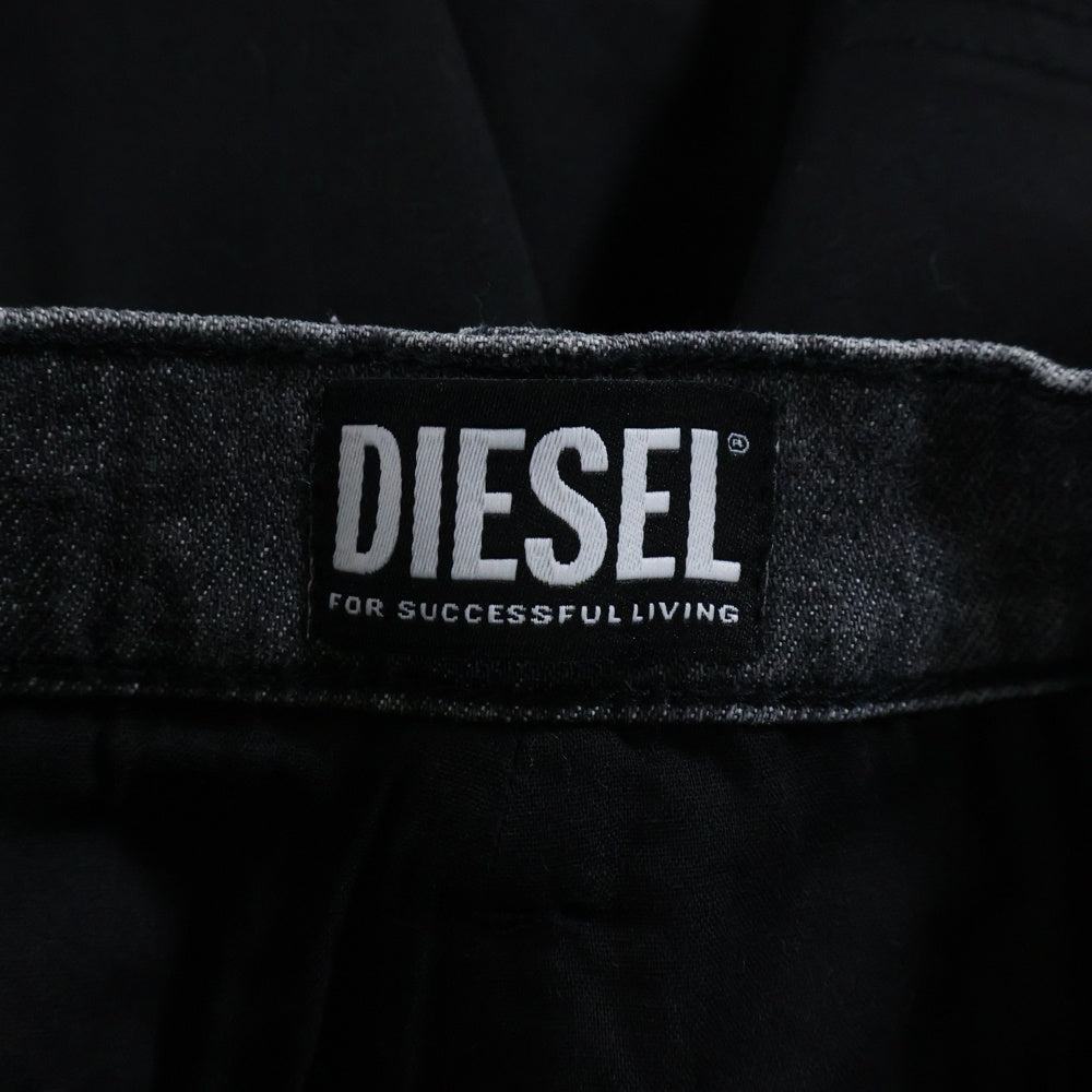 DIESEL(ディーゼル) 7B マルチポケット デニム切り替え ショートスカート ブラック A04715