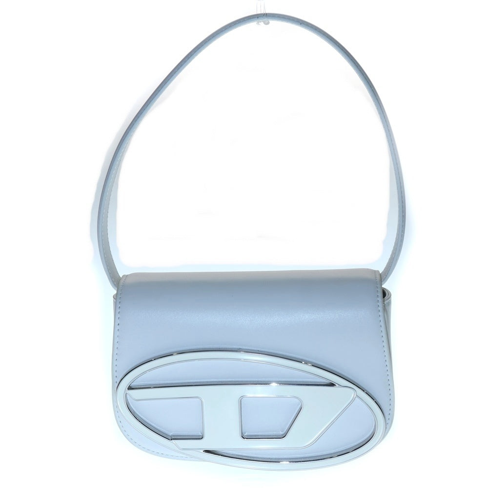 DIESEL(ディーゼル) 1DR ワンダー 2WAY オーバルD メタルロゴプレート レザー ワンショルダー クロスボディバッグ ハンドバッグ ホワイト X08396