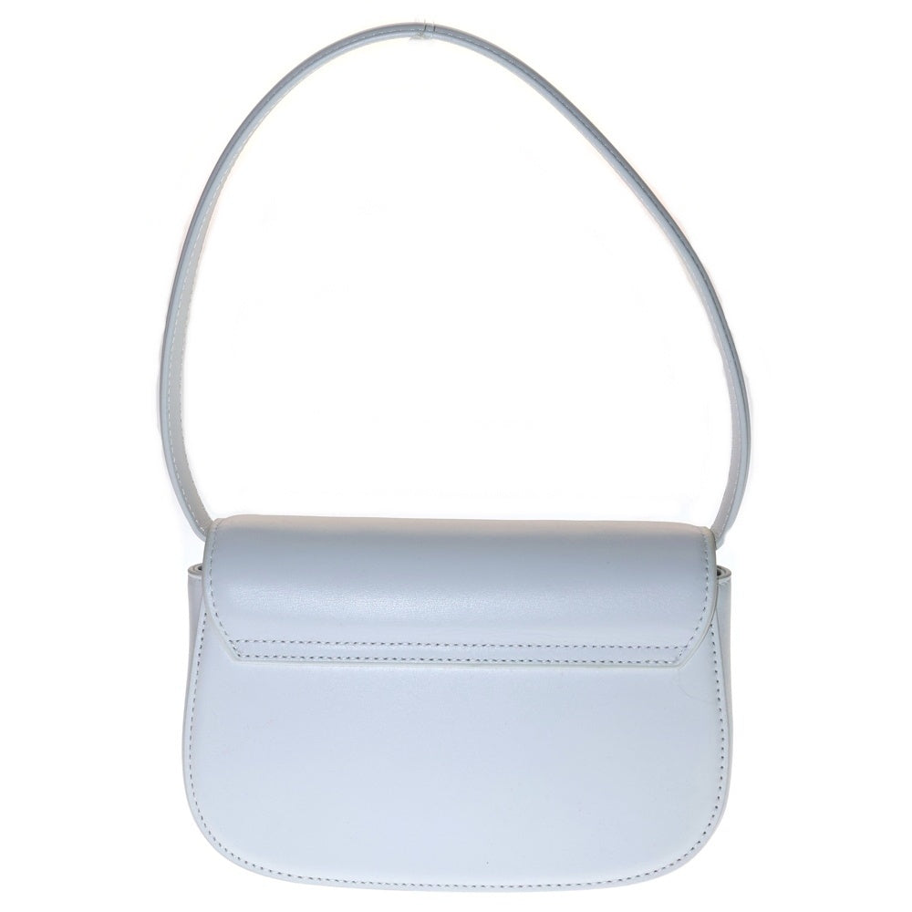 DIESEL(ディーゼル) 1DR ワンダー 2WAY オーバルD メタルロゴプレート レザー ワンショルダー クロスボディバッグ ハンドバッグ ホワイト X08396