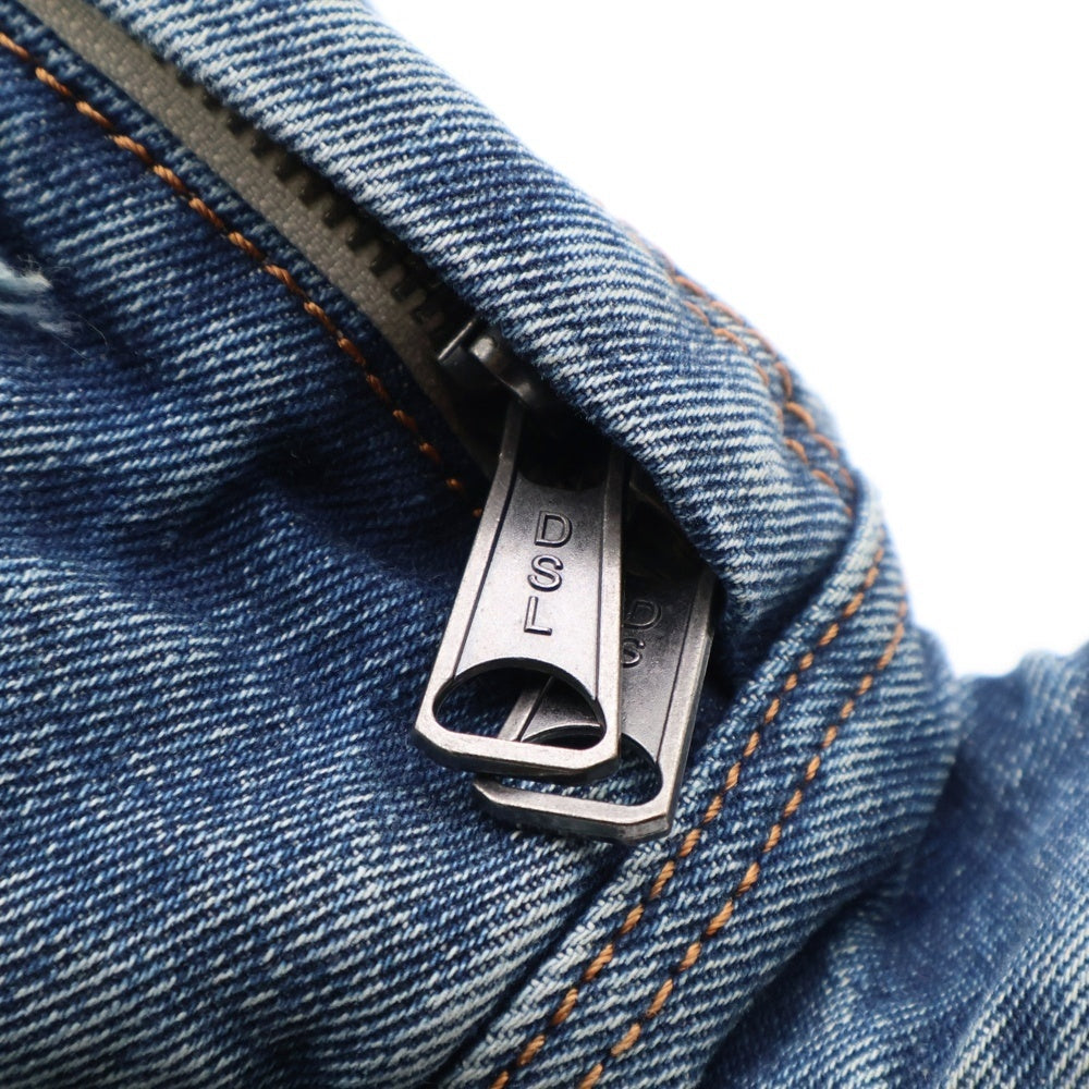 DIESEL(ディーゼル) ロゴデザイン ダメージ加工 デニムボディーバック インディゴ X09766