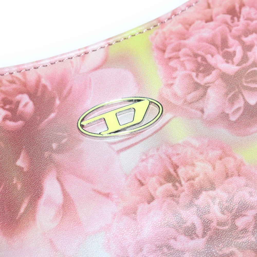 DIESEL(ディーゼル) PLAY SHOULDER プレイ フローラル柄 Dロゴデザイン ショルダーバッグ ハンドバッグ ピンク X09100