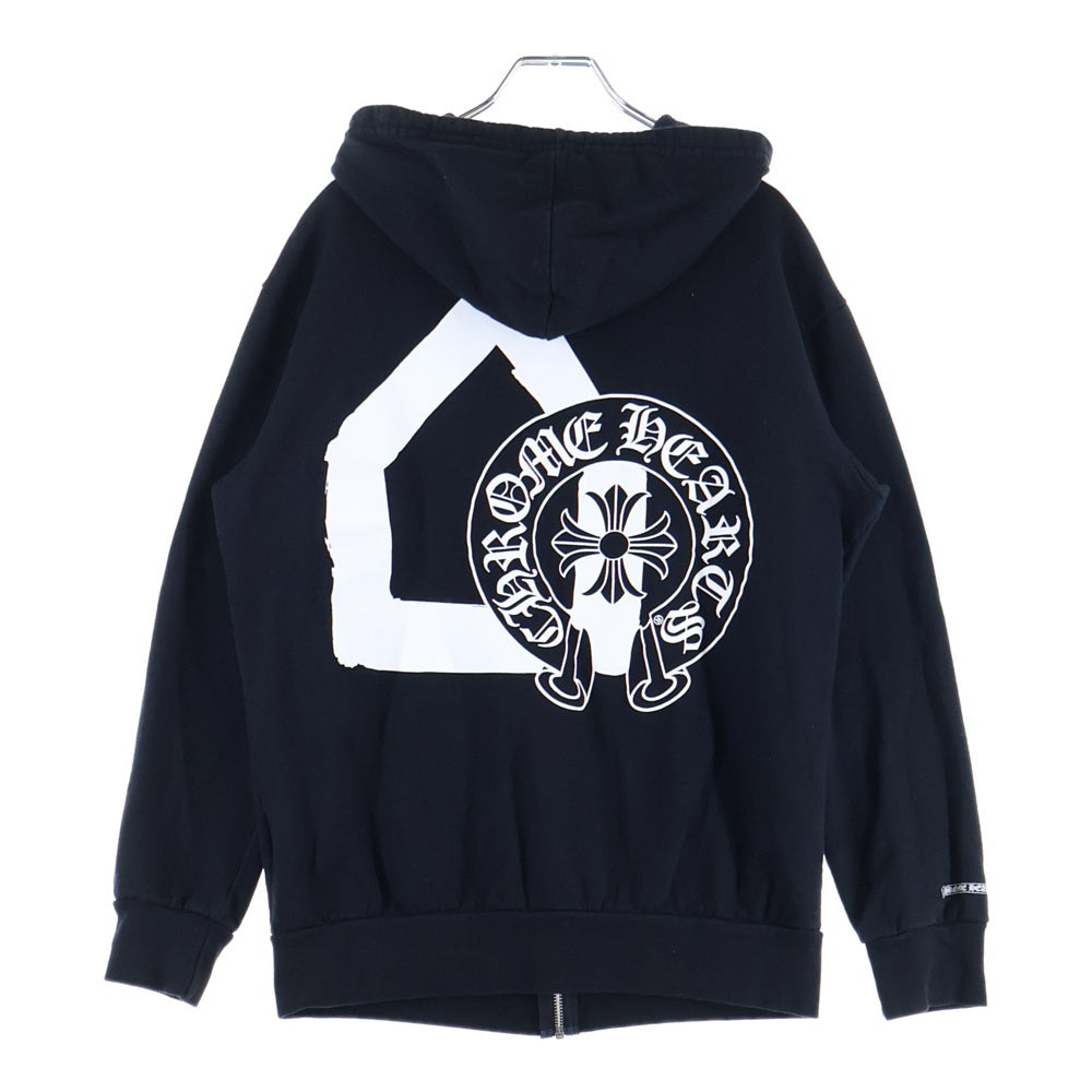 CHROME HEARTS(クロムハーツ) DOVER STREET MARKET SWTSHRT ZIP ドーバーストリートマーケット ロゴプリント ジップアップ スウェットパーカー ブラック/ホワイト