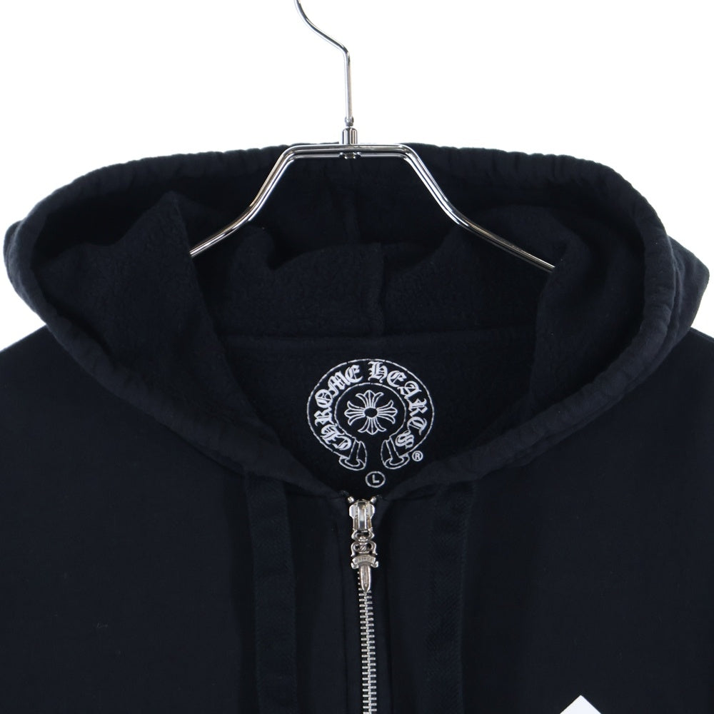 CHROME HEARTS(クロムハーツ) DOVER STREET MARKET SWTSHRT ZIP ドーバーストリートマーケット ロゴプリント ジップアップ スウェットパーカー ブラック/ホワイト