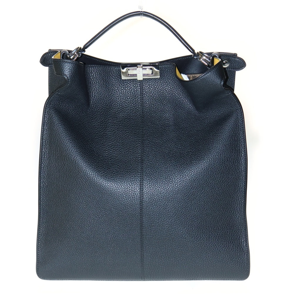 FENDI(フェンディ) PEEKABOO ISeeU ピーカブー アイシーユー 2Way レザー トート ショルダーバッグ シルバー金具 ブラック 7VA528