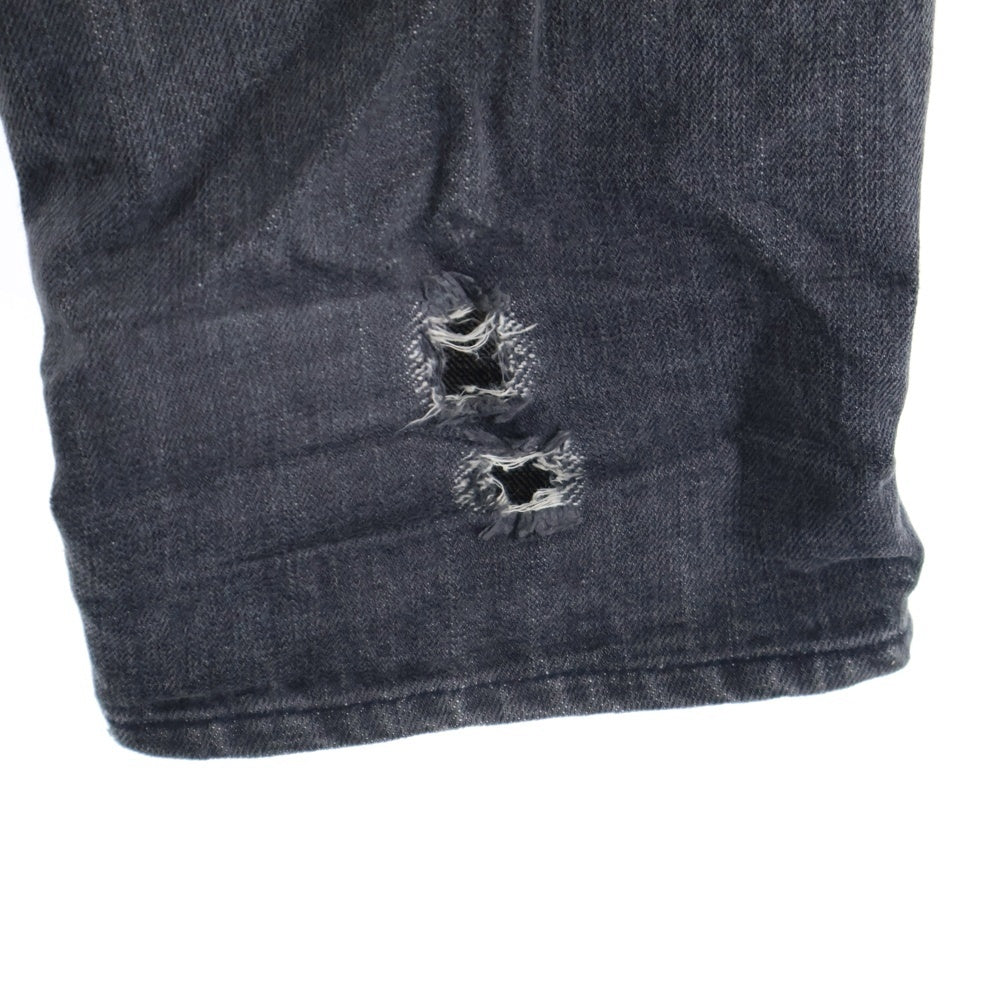 HYSTERIC GLAMOUR(ヒステリックグラマー) マルチポケット ダメージ加工 ボタンフライ デニムパンツ ブラック 2AP-3750